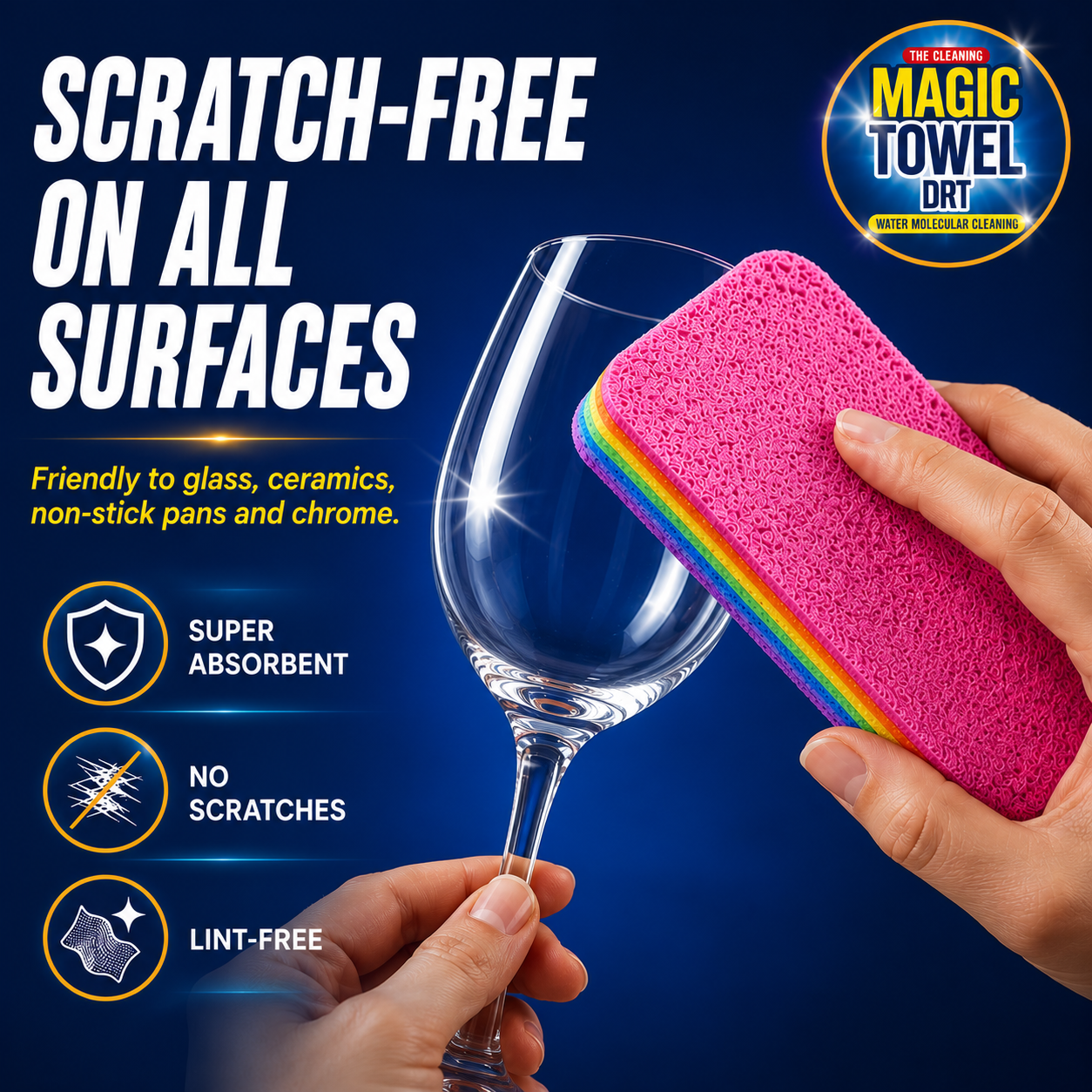 Magic Towel Sponge - Multicolor - Regular - 3 Pack