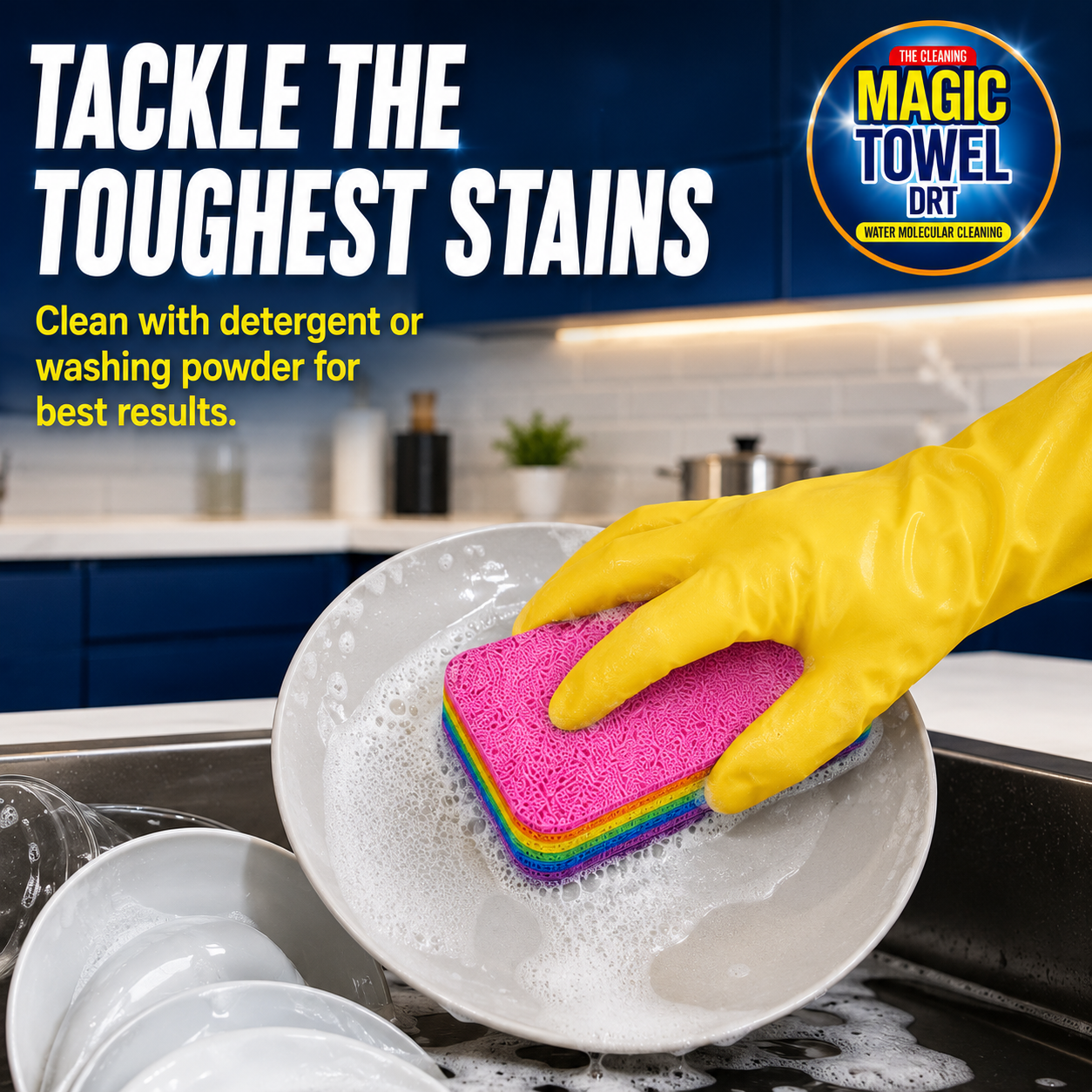 Magic Towel Sponge - Multicolor - Regular - 3 Pack